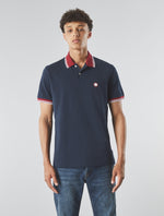 Navy Tilby Contrast Collar Polo