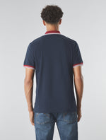 Navy Tilby Contrast Collar Polo