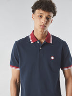 Navy Tilby Contrast Collar Polo