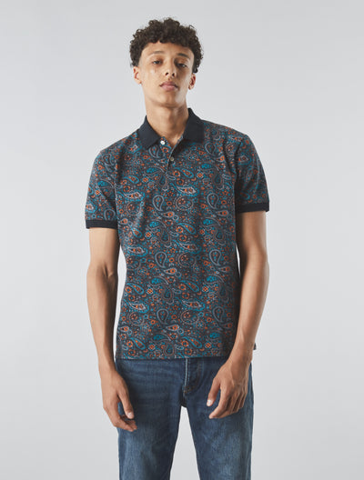 Dark Grey Wonderwall Paisley Polo