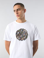 White 15th Anniversary Paisley Logo T-shirt