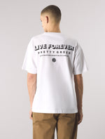 White Live Forever Text T-Shirt