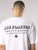 White Live Forever Text T-Shirt