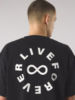 Black Live Forever Text Logo T-Shirt