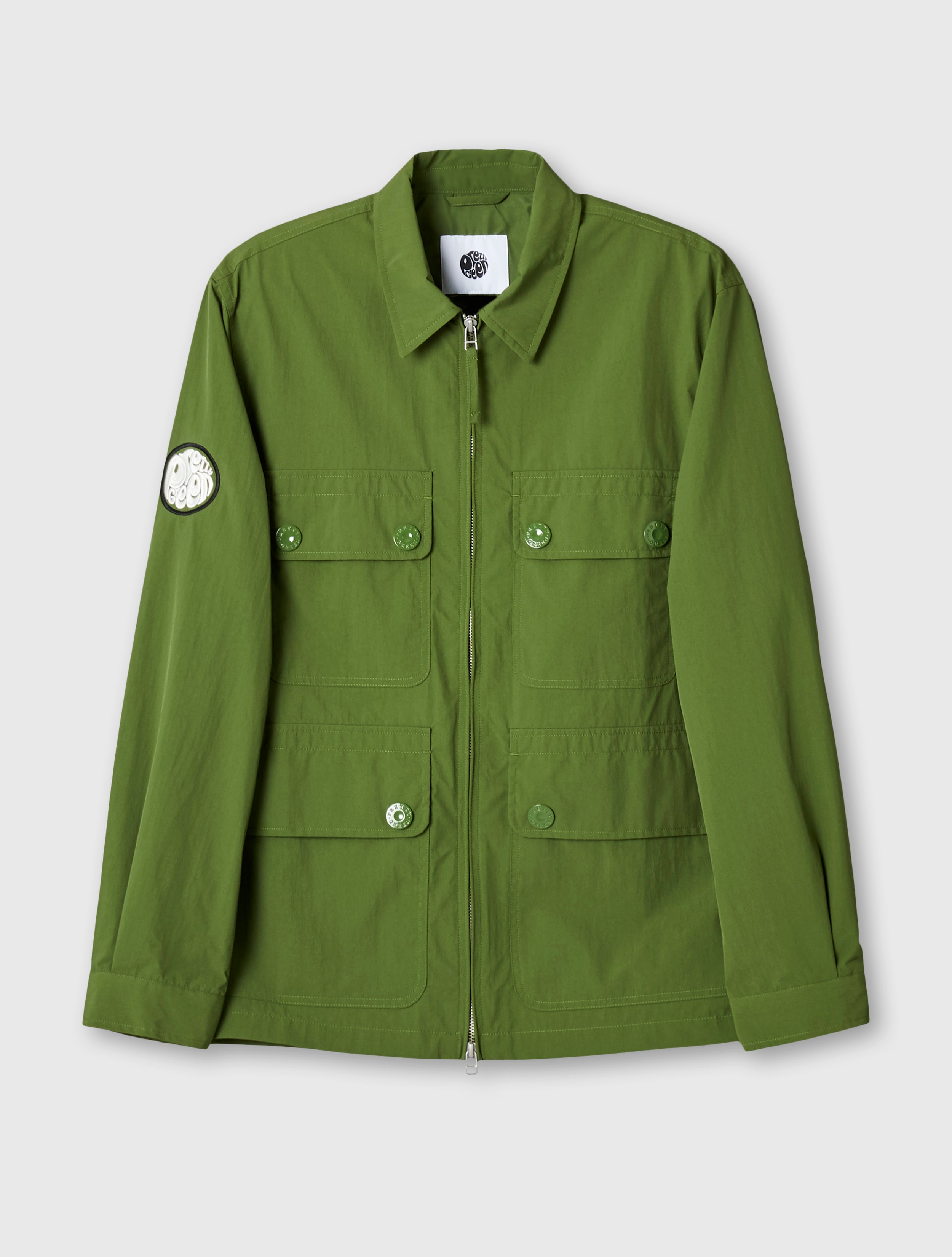 Green Live Forever Zip Up Overshirt