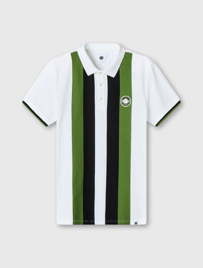 White Live Forever Engineered Stripe Polo