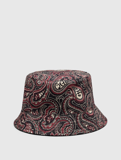 Black Reversible Paisley Bucket Hat