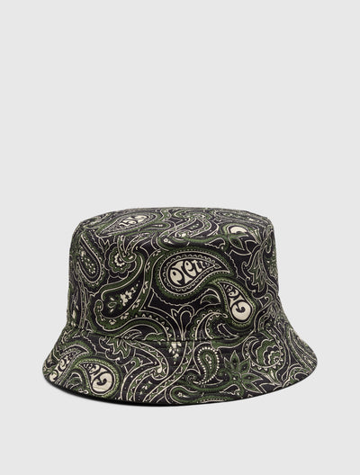 Khaki Reversible Paisley Bucket Hat