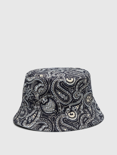 Light Blue Reversible Paisley Bucket Hat