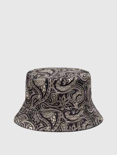 Light Grey Reversible Paisley Bucket Hat