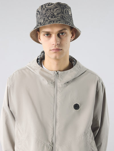 Light Grey Reversible Paisley Bucket Hat