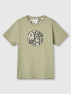 Green Aquarelle Paisley Applique Logo T-Shirt