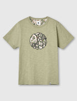 Green Aquarelle Paisley Applique Logo T-Shirt