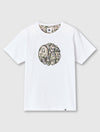 White Aquarelle Paisley Applique Logo T-Shirt