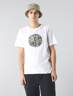 White Aquarelle Paisley Applique Logo T-Shirt