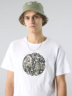 White Aquarelle Paisley Applique Logo T-Shirt