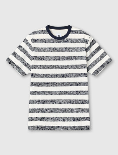 Navy Eclipse Paisley Stripe T-Shirt