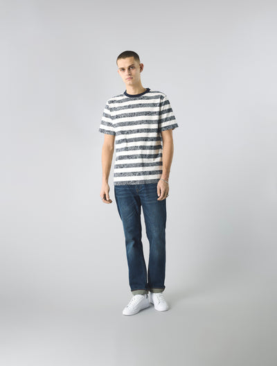 Navy Eclipse Paisley Stripe T-Shirt