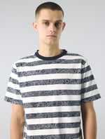 Navy Eclipse Paisley Stripe T-Shirt