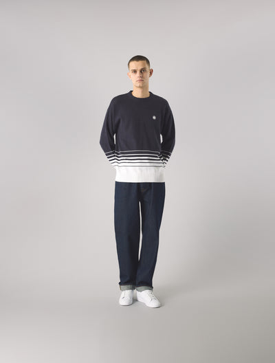 Navy Gradient Knit Jumper