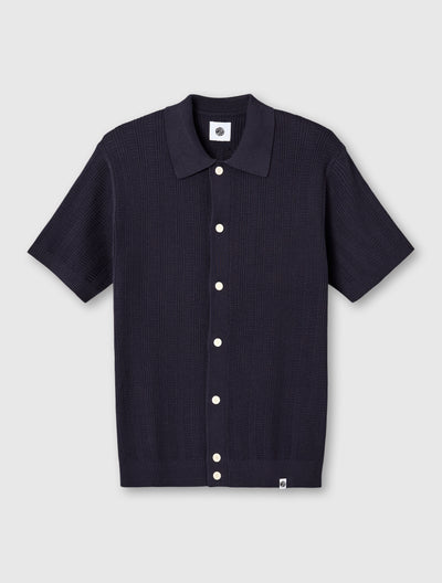 Navy Barker Knit Shirt