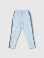 Light Blue Eclipse Paisley Tape Track Pants