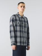 Navy Islington Texture Overshirt