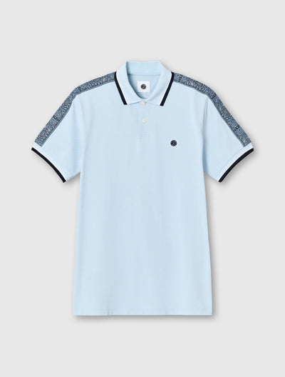 Light Blue Eclipse Paisley Tape Polo