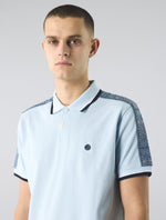 Light Blue Eclipse Paisley Tape Polo