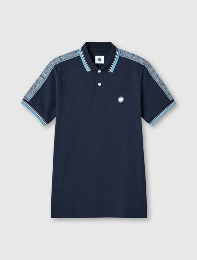 Navy Eclipse Paisley Tape Polo