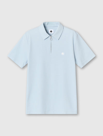 Light Blue Islington Zip Polo