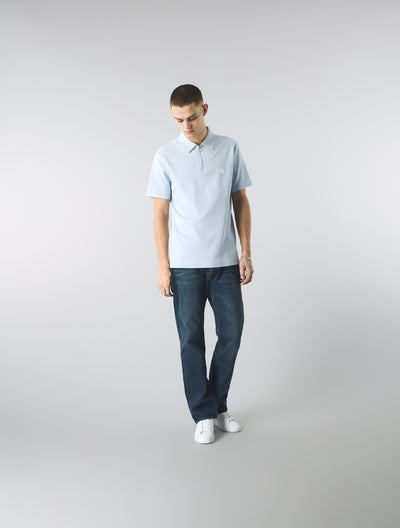 Light Blue Islington Zip Polo