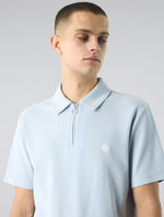 Light Blue Islington Zip Polo