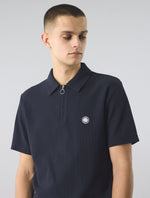 Navy Islington Zip Polo