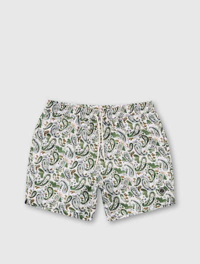 Stone Aquarelle Paisley Swim Shorts