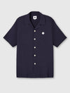 Navy Islington Cuban Collar Shirt