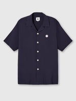 Navy Islington Cuban Collar Shirt