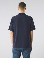 Navy Islington Cuban Collar Shirt