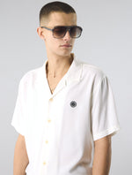 White Islington Cuban Collar Shirt