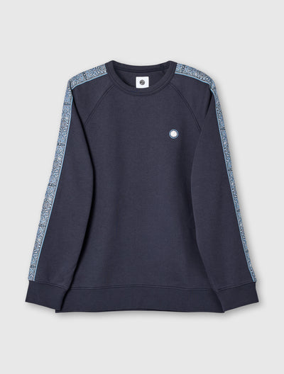 Navy Eclipse Paisey Tape Crew Sweat