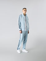 Light Blue Eclipse Paisley Tape Track Top