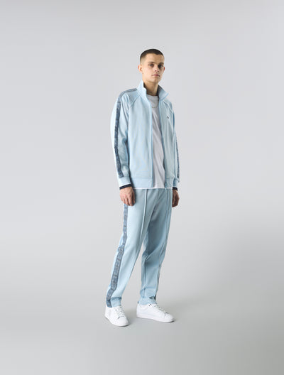 Light Blue Eclipse Paisley Tape Track Top