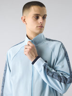 Light Blue Eclipse Paisley Tape Track Top