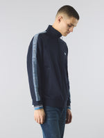 Navy Eclipse Paisley Tape Track Top