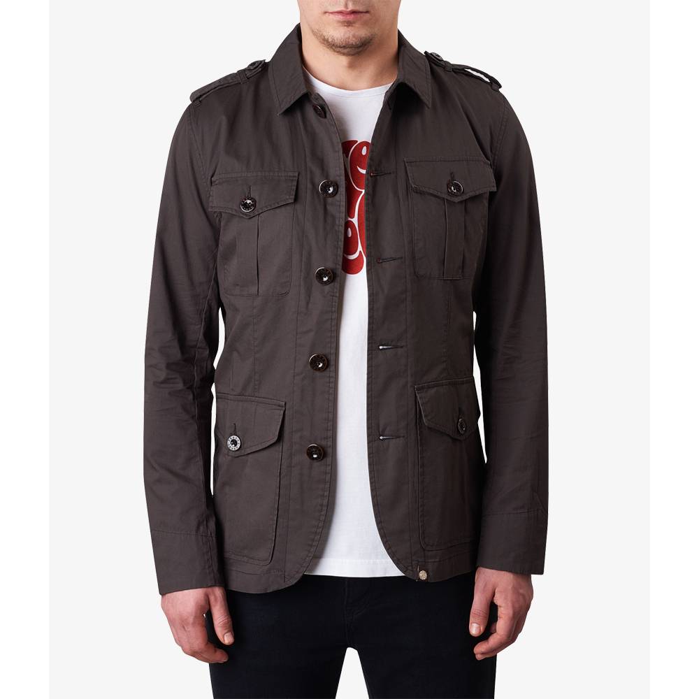 Lightweight Cotton Button Up Jacket | Pretty Green | Online Shop